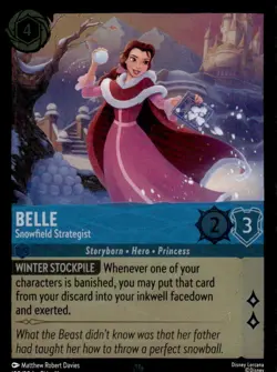 Disney Lorcana TCG Winterspell Belle Snowfield Strategist Cold Foil 158- 31426* - Image 1