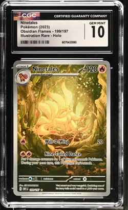 Ninetales 199/197 CGC 10 Illustration Rare Obsidian Flames Pokemon Card - Image 1