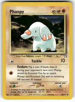 Phanpy Neo Genesis Uncommon Pokemon Near Mint or Better - Image 1