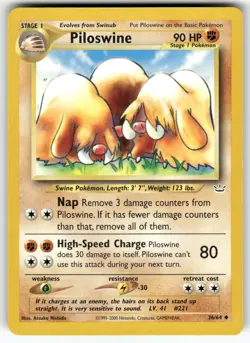 Piloswine Neo Revelation Uncommon Pokemon Near Mint or Better - Image 1