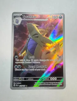 pokemon card Tyranitar 222/193 Sv02: Paldea Evolved Holo - Image 1