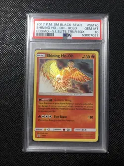 2017 POKEMON SM BLACK STAR PROMO #SM70 SHINING HO-OH-HOLO PSA 10 - Image 2