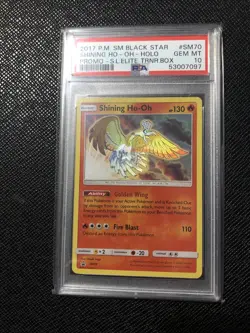 2017 POKEMON SM BLACK STAR PROMO #SM70 SHINING HO-OH-HOLO PSA 10 - Image 4