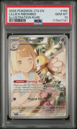 Pokemon TCG Lillie's Ribombee Illustration Rare Journey Together 164/159 PSA 10 - Image 1