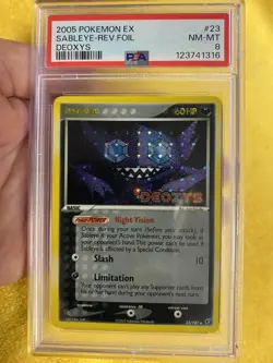 Pokemon Sableye EX Deoxys Reverse Holo Rare #23 PSA 8 - Image 1