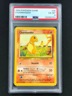 Pokemon 1999 Charmander 46/102 PSA 6 - Image 1