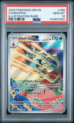 2025 POKEMON DRI EN-DESTINED RIVALS ILLUSTRATION RARE #188 HYDRAPPLE PSA 10 - Image 1