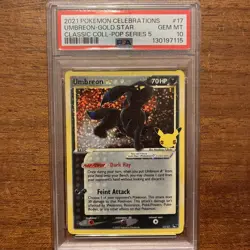 UMBREON GOLD STAR 2021 POKEMON CELEBRATIONS CLASSIC COLLECTION #17 PSA 10 - Image 1