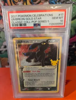 Umbreon Gold Star 2021 Pokemon Celebrations 17/17 PSA 10 Gem Mint - Image 1