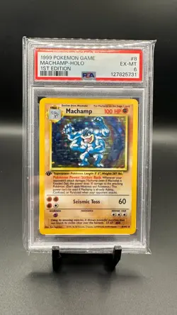 1999 Pokemon Game Machamp-Holo 1st Edition PSA 6 EX-MT - Image 1