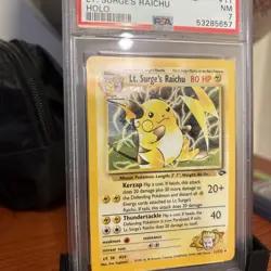 2000 Pokemon Gym Challenge Lt. Surge's Raichu Holo #11 PSA 7 NM - Image 3