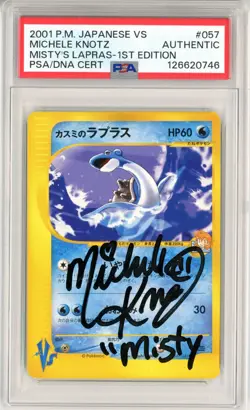 PSA Signed Michele Knotz Pokemon Misty's Lapras 057/141 VS Series 1st Edition - Image 1