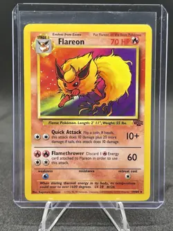 Flareon 19/64 Jungle Unlimited Non-Holo Rare Vintage Pokemon TCG Card LP - Image 1