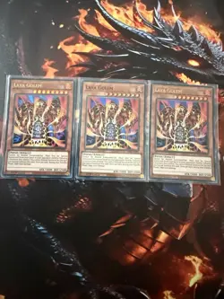 X3 Lava Golem Playset RA01-EN001 2 Ultra Rare 1 Super NM-LP Yugioh Cards! - Image 1