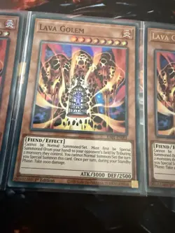 X3 Lava Golem Playset RA01-EN001 2 Ultra Rare 1 Super NM-LP Yugioh Cards! - Image 2