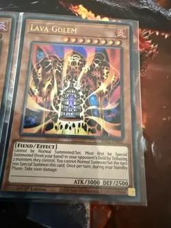 X3 Lava Golem Playset RA01-EN001 2 Ultra Rare 1 Super NM-LP Yugioh Cards! - Image 3