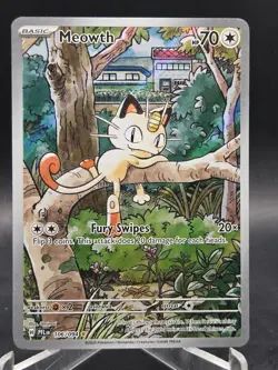 Meowth 106/094 Holo Illustration Rare Phantasmal Flames Pokemon Card - Image 1