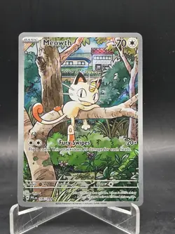 Meowth 106/094 Holo Illustration Rare Phantasmal Flames Pokemon Card - Image 2