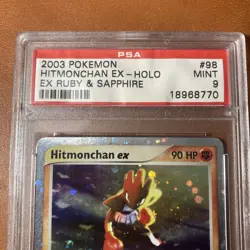 Pokemon Card Hitmonchan EX Ruby Sapphire 2003 #98 PSA Mint 9 Graded Ultra Rare - Image 2