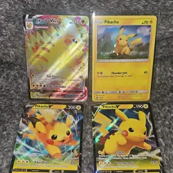 Pokemon TCG Pikachu & Lt. Surge's Pikachu 16 Card Lot Basic V VMAX EX Promo Holo - Image 4