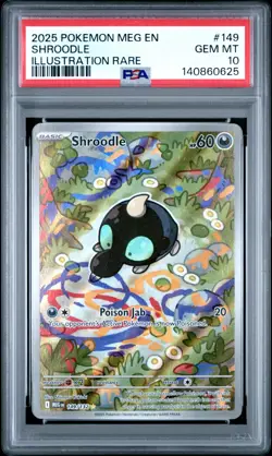 2025 POKEMON MEGA EVOLUTION SHROODLE ILLUSTRATION RARE 149/132 PSA 10 GEM MINT - Image 1