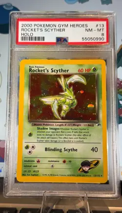2000 POKEMON GYM HEROES ROCKET'S SCYTHER HOLO PSA 8 - Image 1