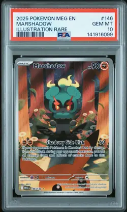 2025 POKEMON MEG EN-MEGA EVOLUTION ILLUSTRATION RARE #146 MARSHADOW PSA 10 - Image 1