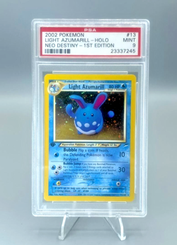Pokemon 1st Edition HOLO LIGHT AZUMARILL 2002 Neo Destiny PSA 9 MINT - Image 1