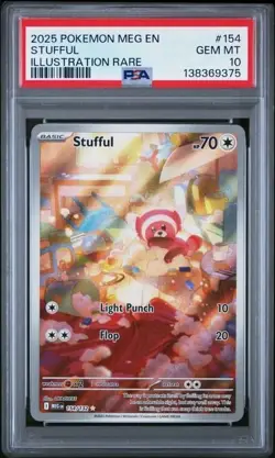 Stufful #154 PSA 10 2025 Illustration Rare Pokemon Mega Evolution - Image 1