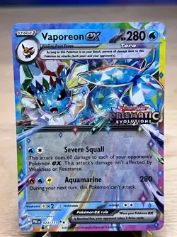 Vaporeon ex 023/131 Holofoil Promo (Prismatic Evolutions Stamp) Pokemon NM/M - Image 1
