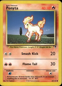 Ponyta 87/110 Common WOTC Legendary Collection Pokemon - Image 1