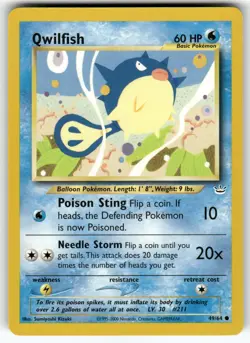 Qwilfish Neo Revelation Common Pokemon Near Mint or Better - Image 1