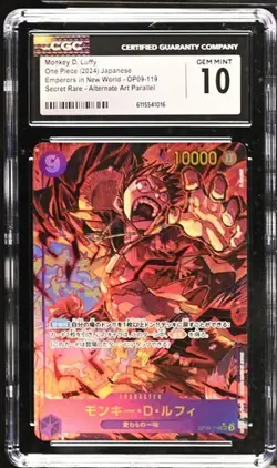 CGC 10 GEM MINT ONE PIECE Monkey D. Luffy OP09-119 SEC Emperors New World Jap - Image 1