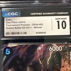 One Piece TCG Battle Vol.1 Winner Sabo - OP04-083 CGC GEM MINT 10 - Image 4
