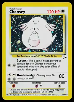 Pokemon Card - Chansey Base Set 2 3/130 Holo Rare - Image 1