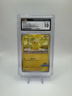 Pokemon CGC 10 Pikachu Black Star Promo Card 214 Illustration Contest 2024 - Image 1