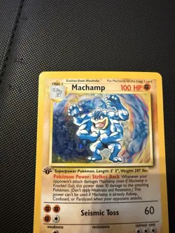 Pokemon - Machamp 8/102 1st Edition Base Set Holo Rare Card 1999 - Image 3