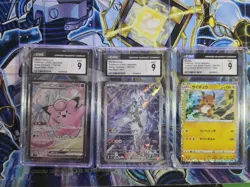 Lot Of 3 CGC Grade 9 Pokemon Cards, Lillie's Clefairy EX, Riachu, N's Reshiram - Image 1