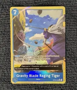 One Piece Gravity Blade Raging Tiger Alternate Art rare Foil OP06-058 -NM - Image 1