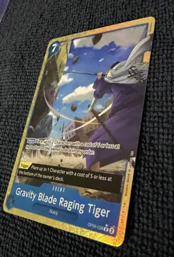 One Piece Gravity Blade Raging Tiger Alternate Art rare Foil OP06-058 -NM - Image 3