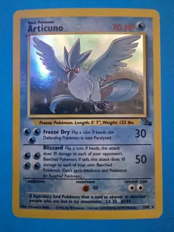 Pokemon TCG Articuno Fossil Holo Unlimited Rare Card 2/62 LP Condition - Image 1