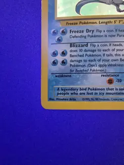 Pokemon TCG Articuno Fossil Holo Unlimited Rare Card 2/62 LP Condition - Image 5