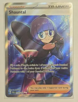 Shauntal 243/182 Ultra Rare Paradox Rift Holo Pokemon TCG & Bonus Card - Image 2