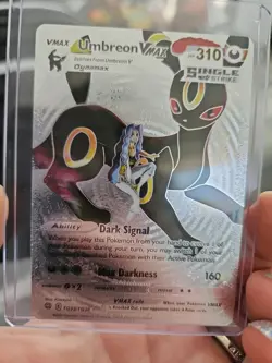 Umbreon Vmax Silver Foil Fan Art Textured Collector Pokemon Card - Image 1