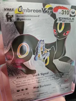 Umbreon Vmax Silver Foil Fan Art Textured Collector Pokemon Card - Image 3