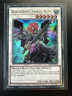 Yu-Gi-Oh Blackwing Armed Wing Lost Art Promotion Card LART-EN078 NM Near Mint - Image 1