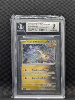 BGS 9 - Raging Bolt 111/142 Stellar Crown Best Buy Promo Pokemon Card Stamped - Image 1
