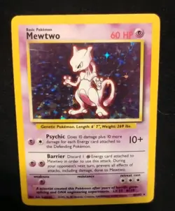 Pokemon Mewtwo Base Set Holo Rare English est. PSA 9 Card #10/102 WotC - Image 2