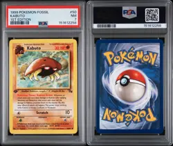 Pokemon TCG Kabuto Fossil 1st Edition Common Card 50/62 Regular NM PSA 7 - Image 3