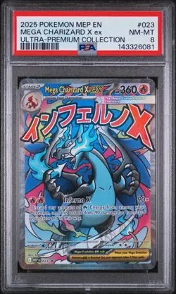 PSA 8 Mega Charizard X ex 023 Black Star Promo UPC 2025 CLEAN Pokemon Card TCG - Image 1